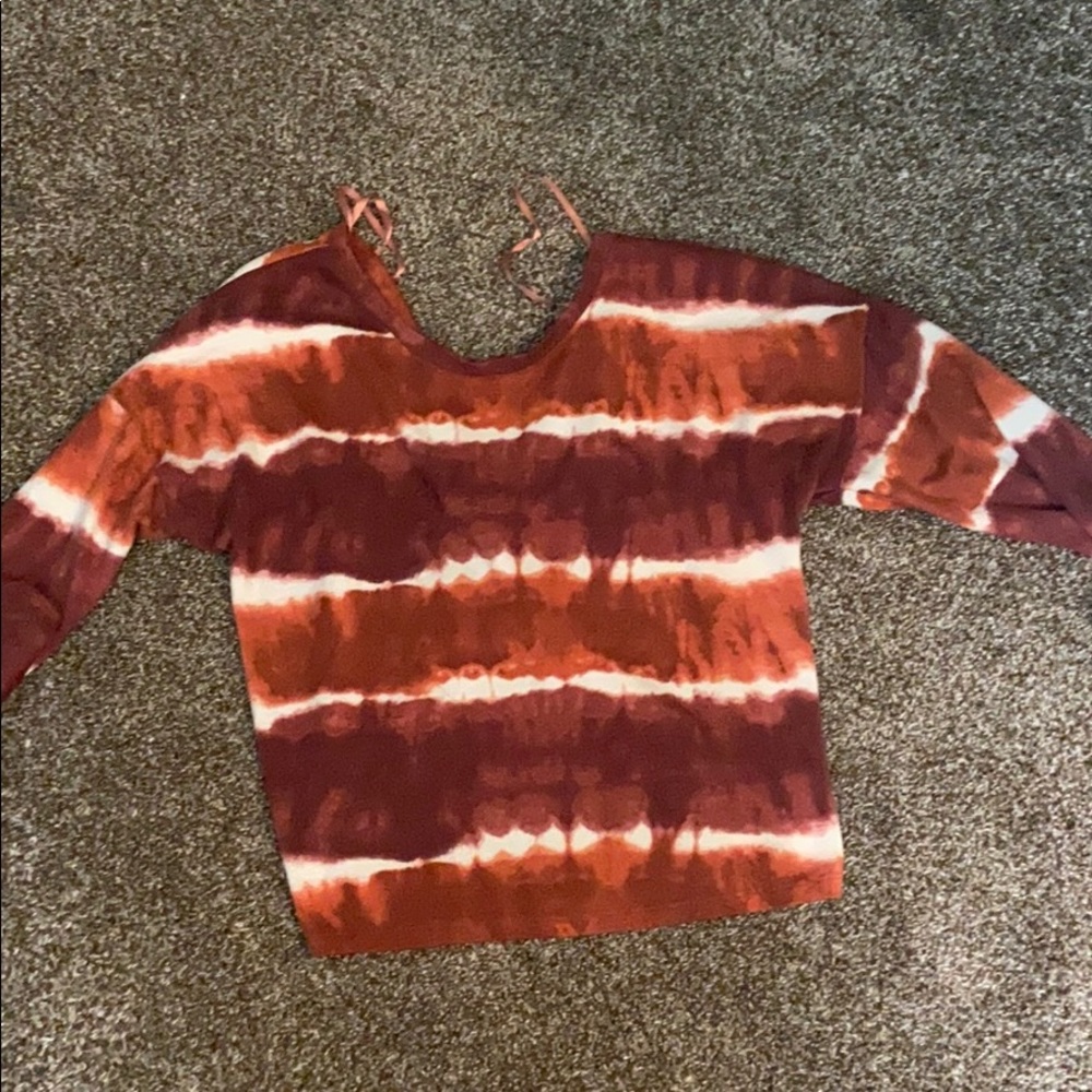 burnt orange tie dye long sleeve